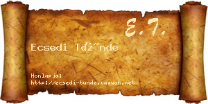 Ecsedi Tünde névjegykártya